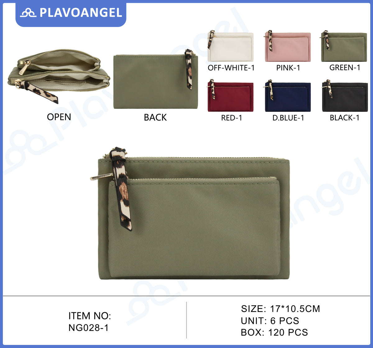 Chic Nylon Dual-Zip Pouch
