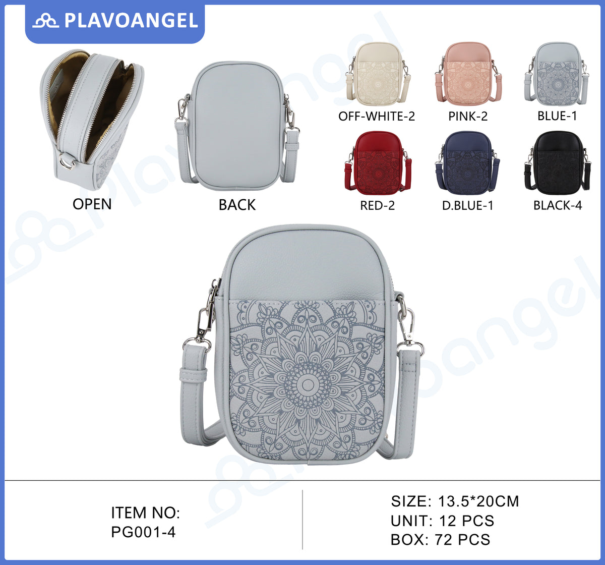 Mandala Pattern Dual-Zip Crossbody