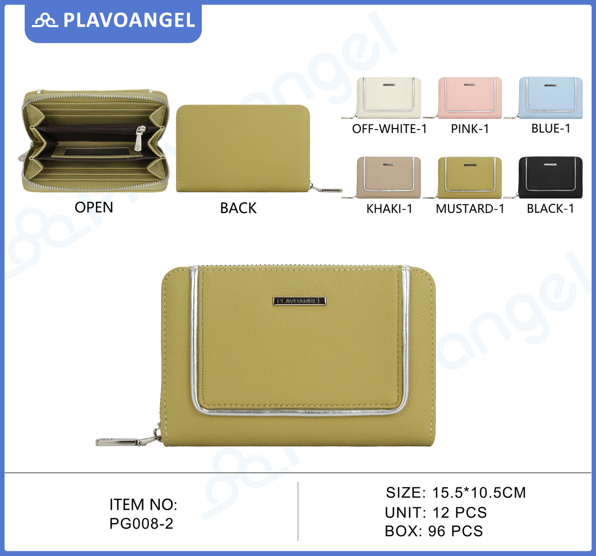 Elegant Silver-Trimmed Zip Wallet