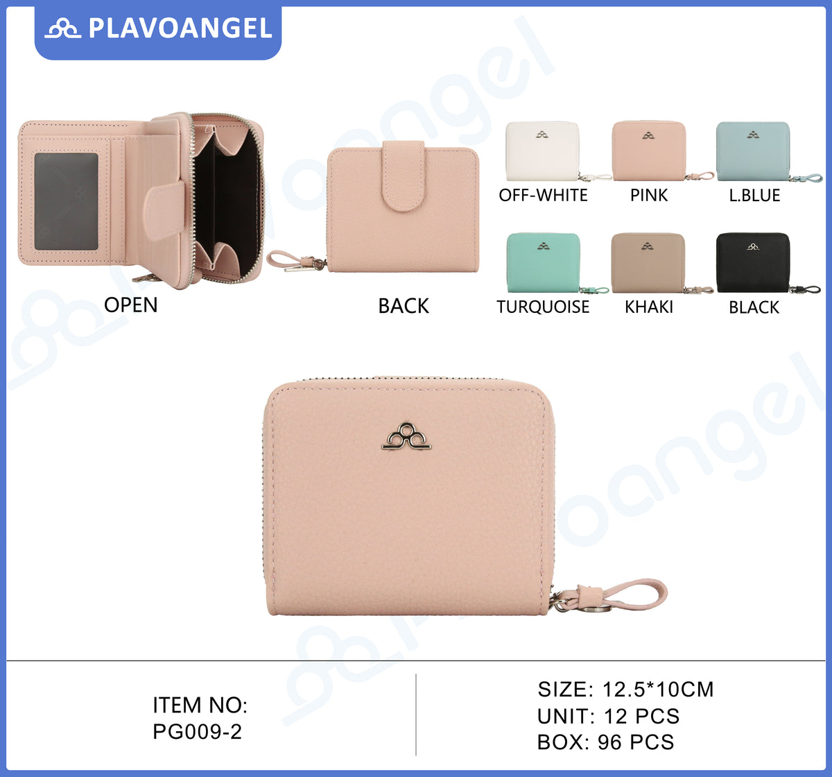 Compact PU Leather Zip Wallet