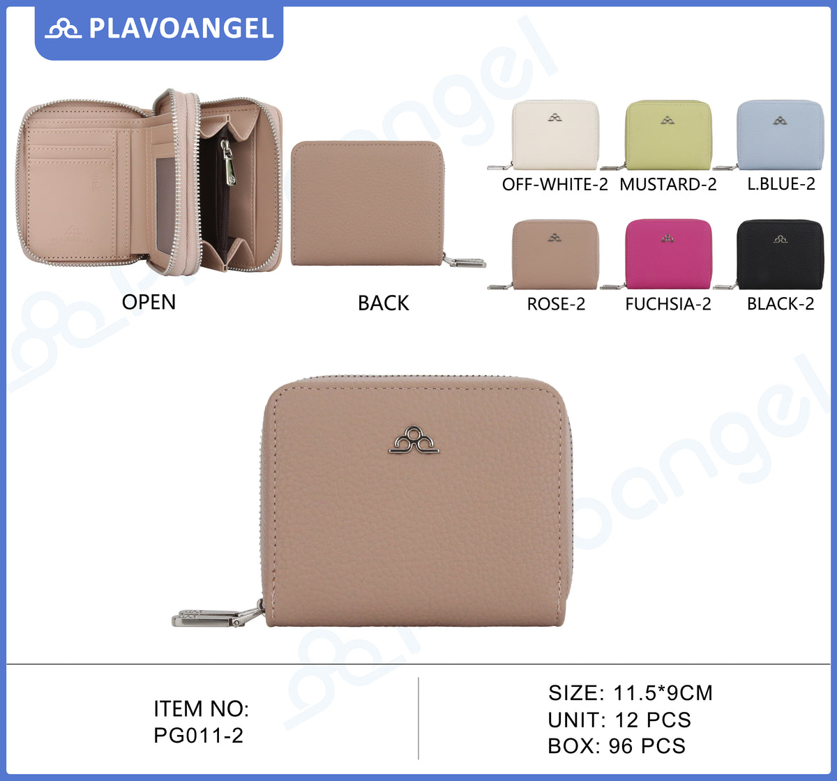 Compact Pebbled Zip-Around Wallet