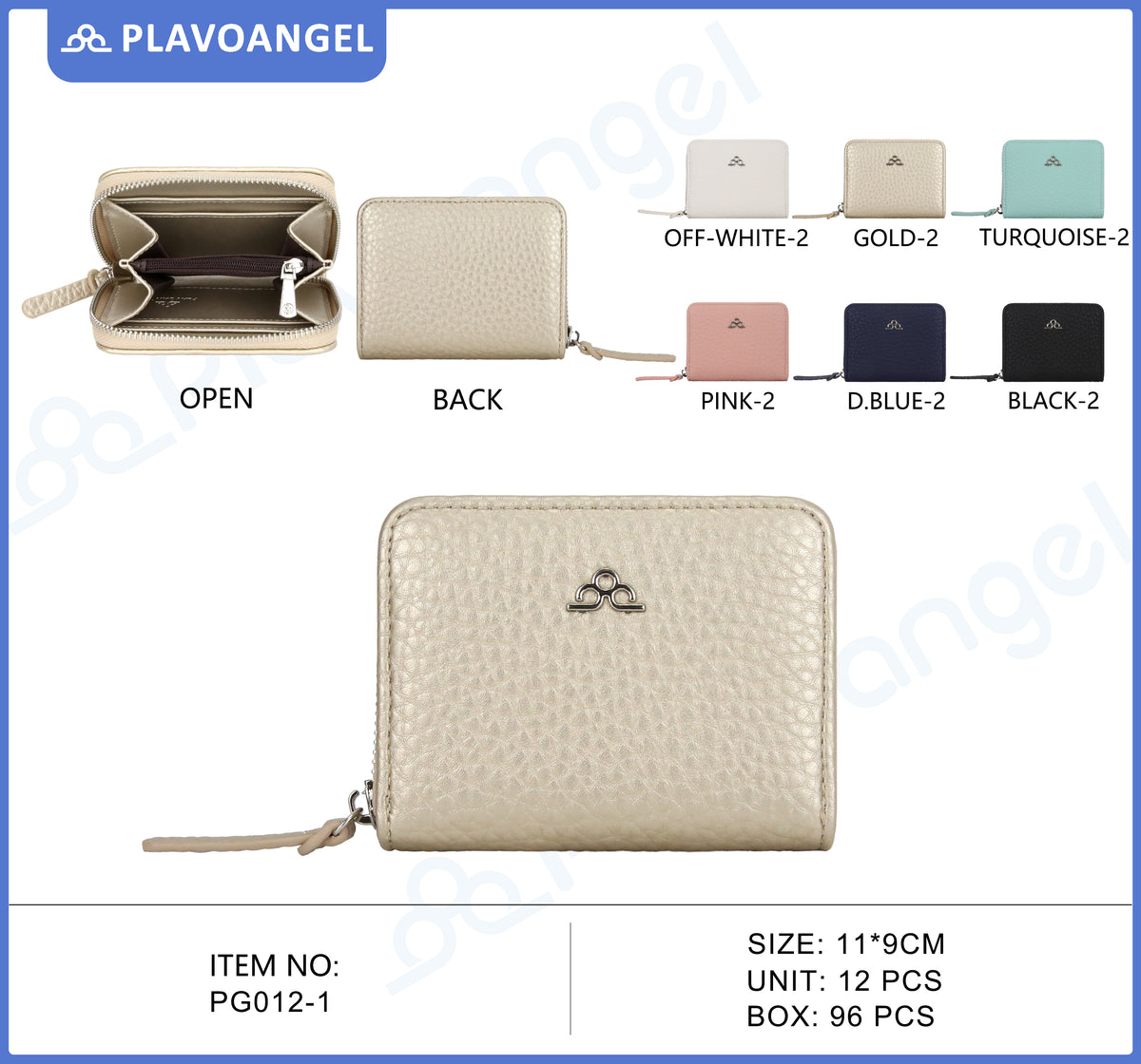 Chic Pebbled Zip-Around Mini Wallet