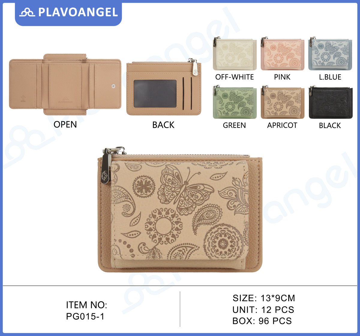 Butterfly Embossed RFID Compact Wallet
