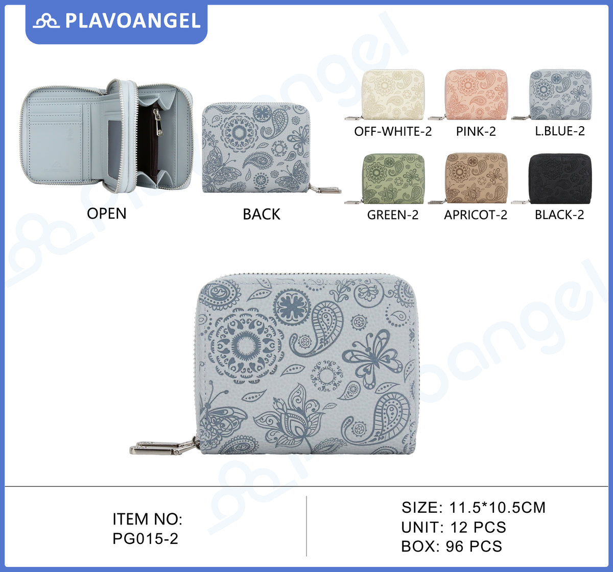 Paisley Embossed Zip Wallet