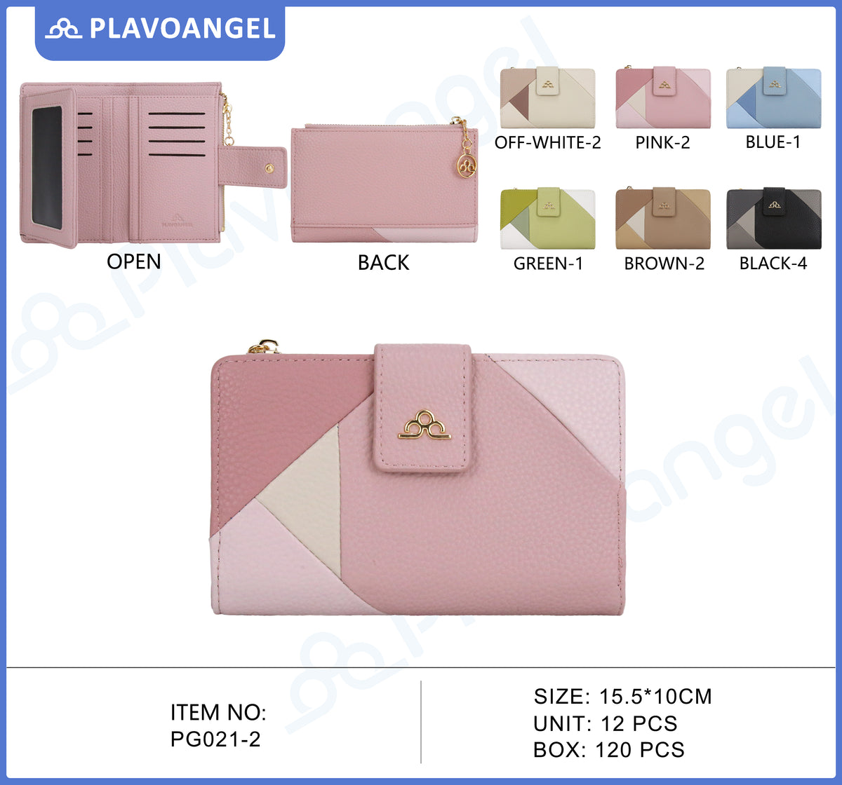 Geometric Patchwork PU Leather Wallet