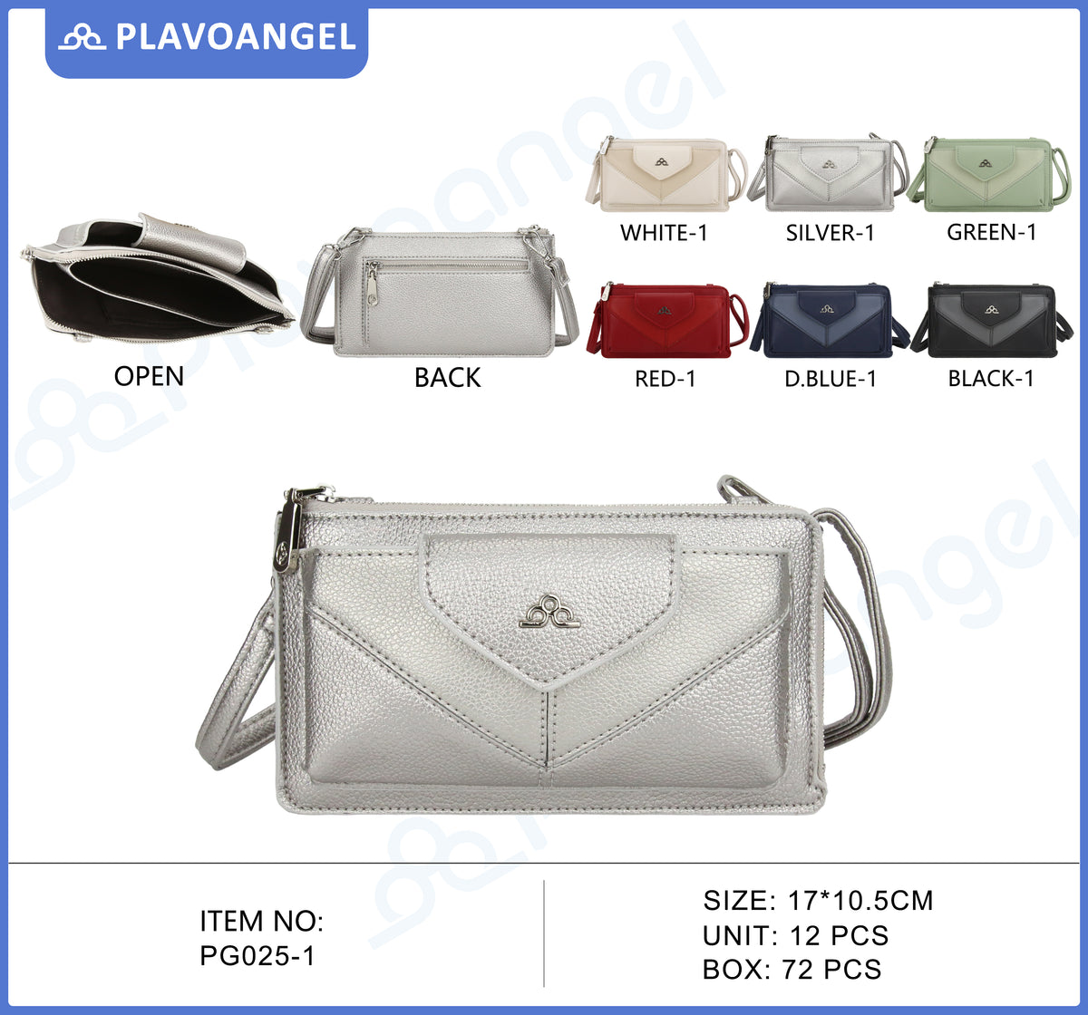 Compact Metallic Envelope Crossbody Bag