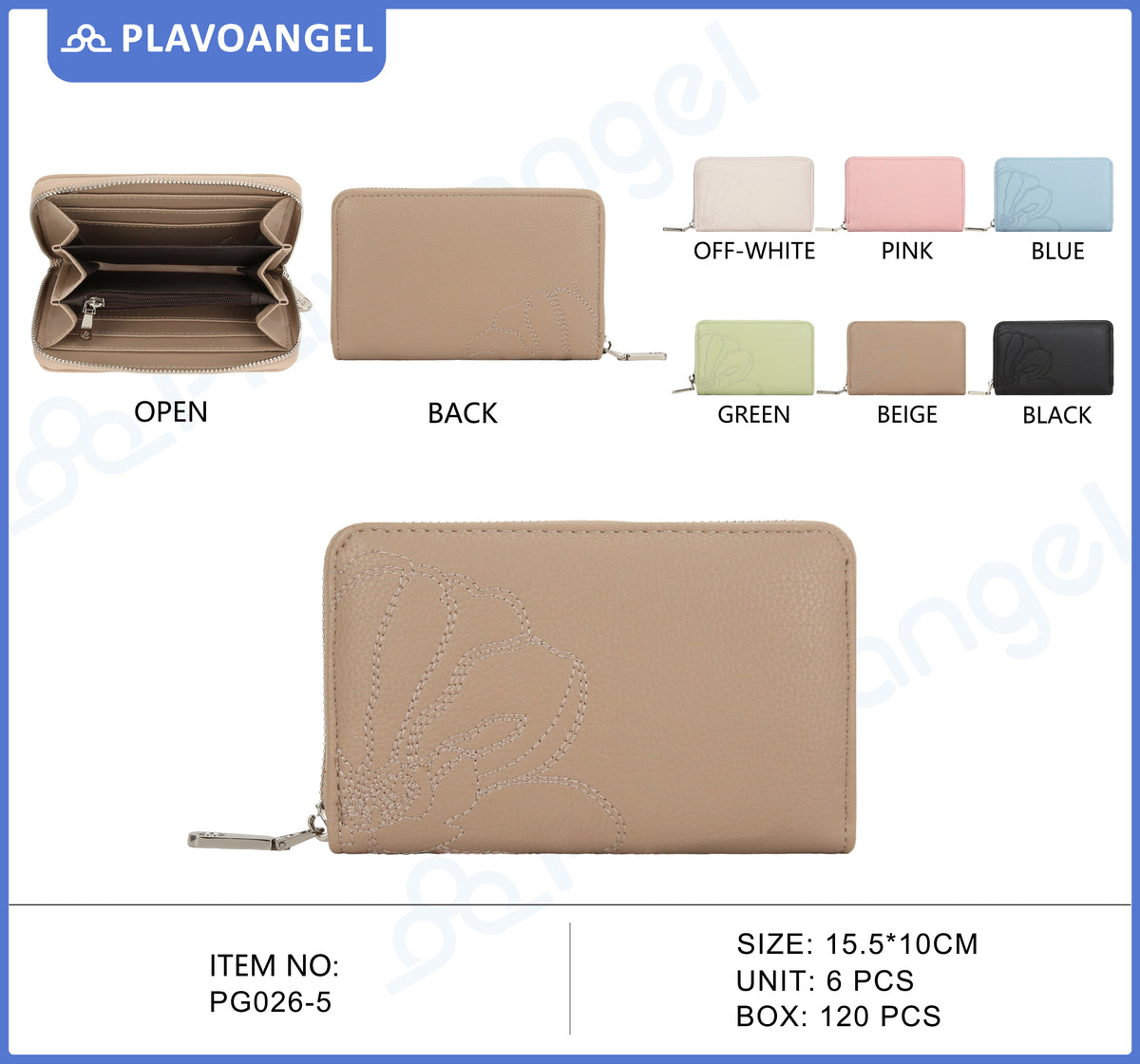 Floral Embroidered Zip-Around Wallet