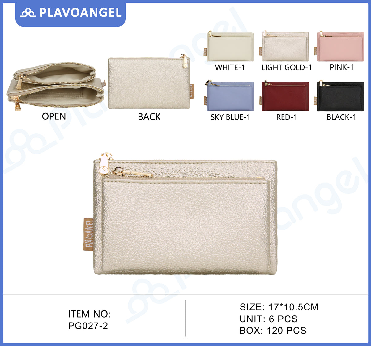Elegant Dual-Pocket Zipper Pouch