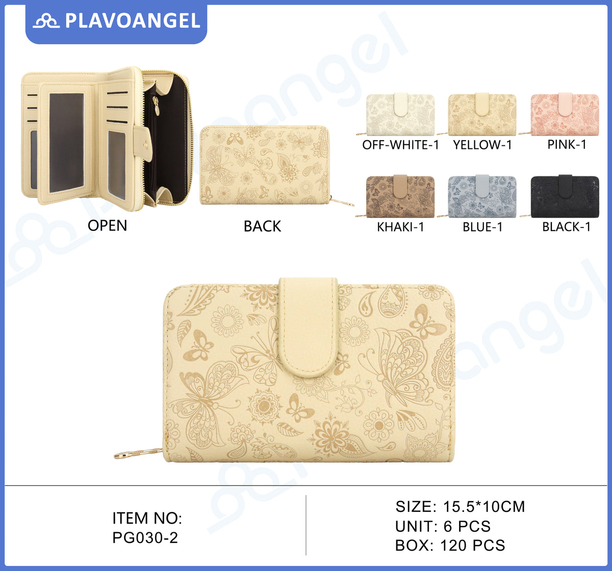 Embossed Butterfly Strap Wallet