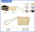 Butterfly Embossed Triple-Zip Coin Purse