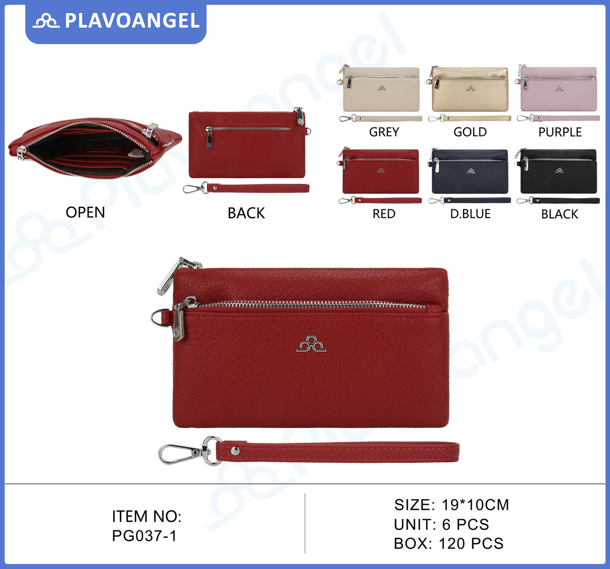 Dual-Zip PU Leather Wristlet Wallet