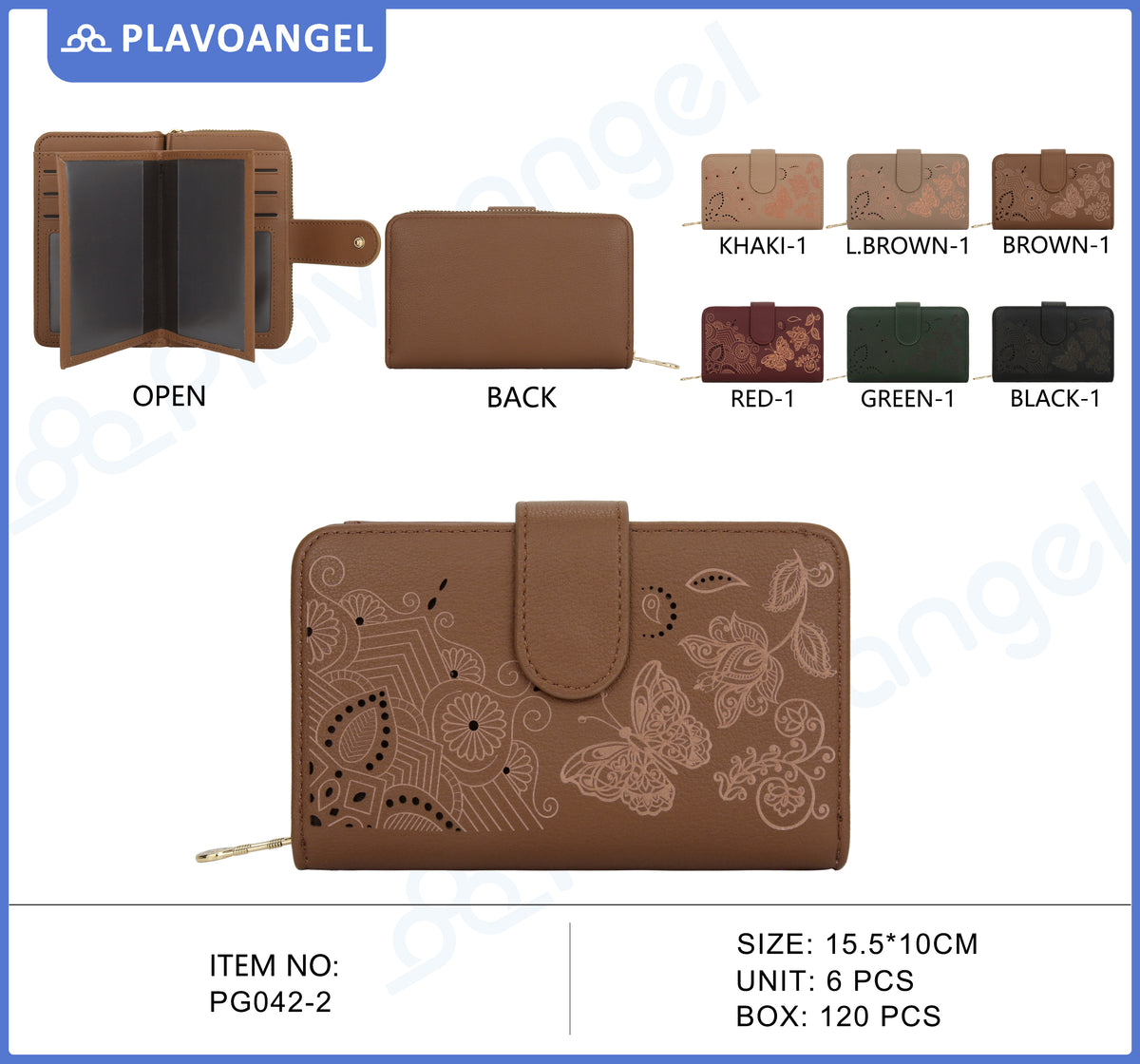Floral Embossed Butterfly Wallet