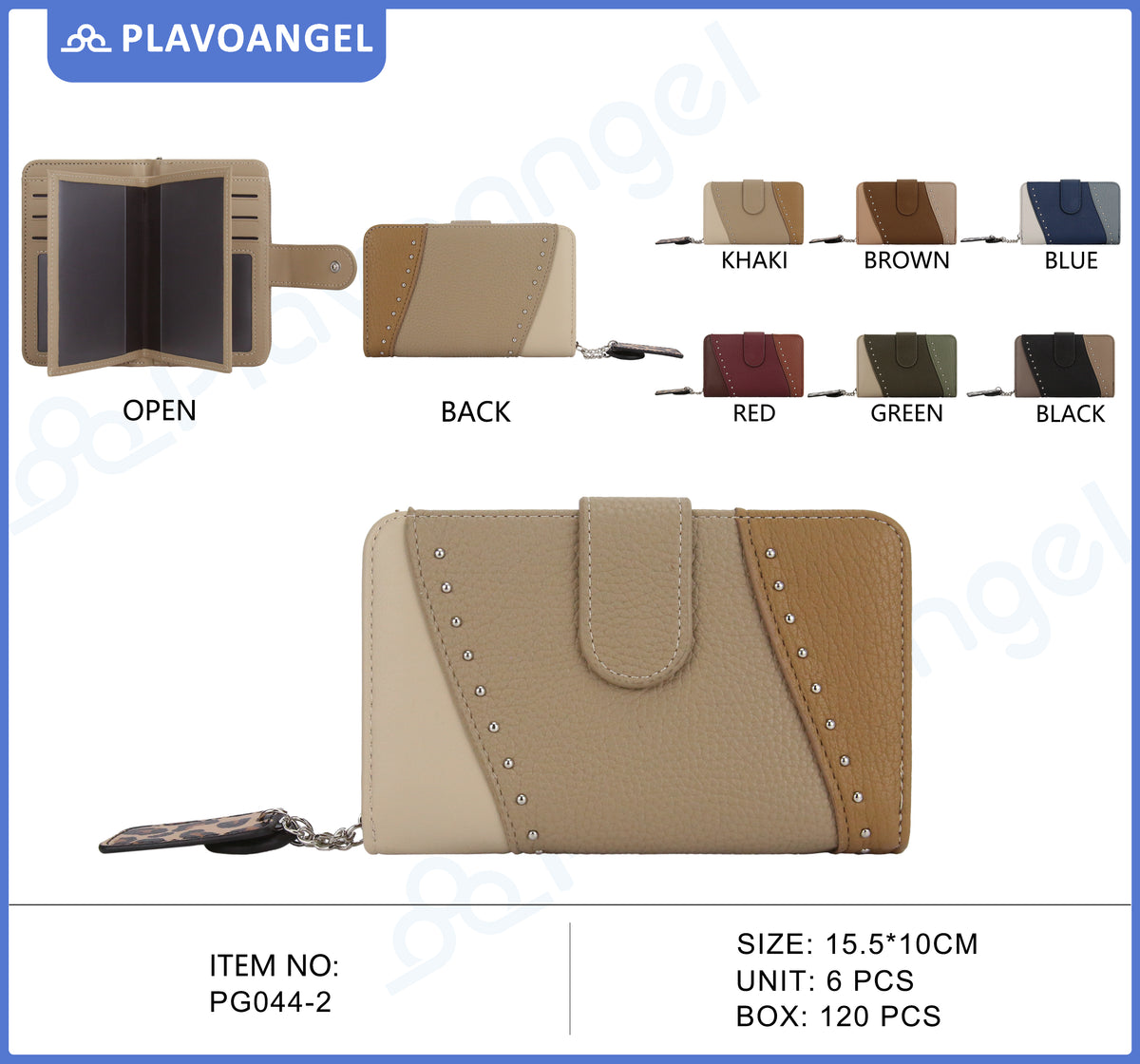 Elegant Studded Color-Block Wallet