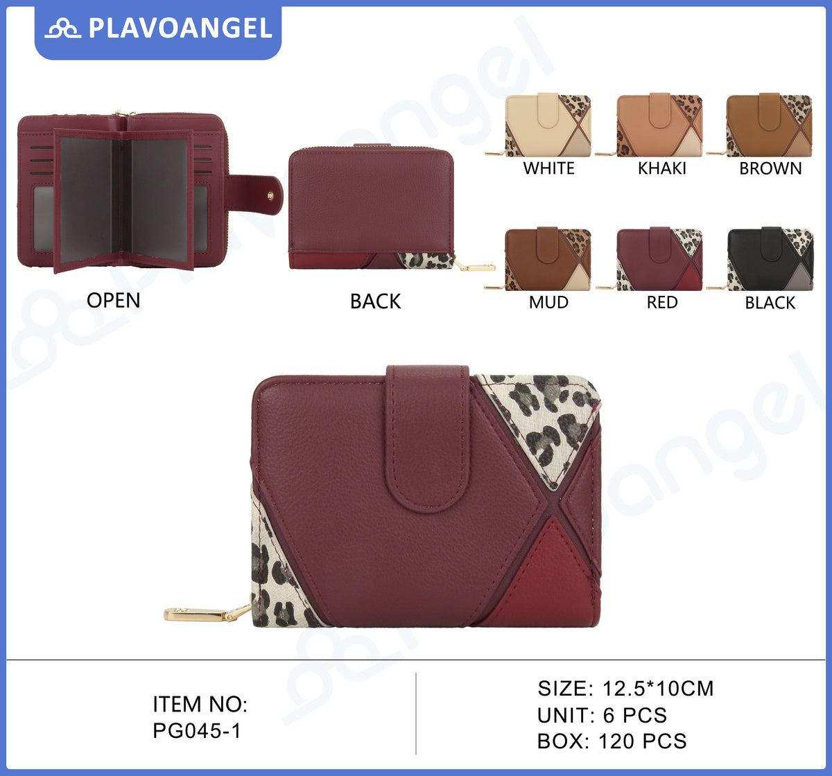 Chic Leopard Trim Compact Wallet