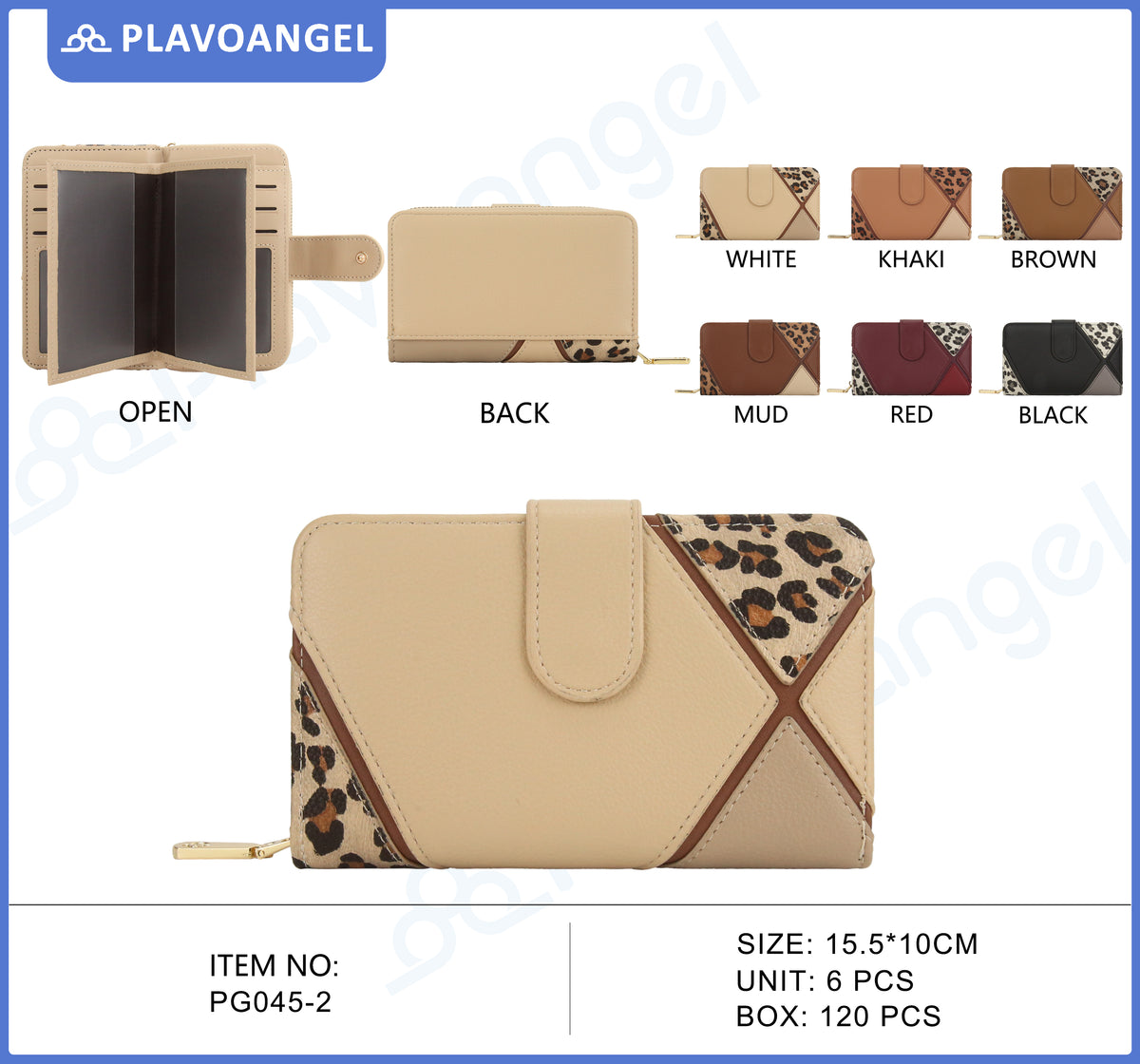 Geometric Leopard Patchwork Ladies Wallet
