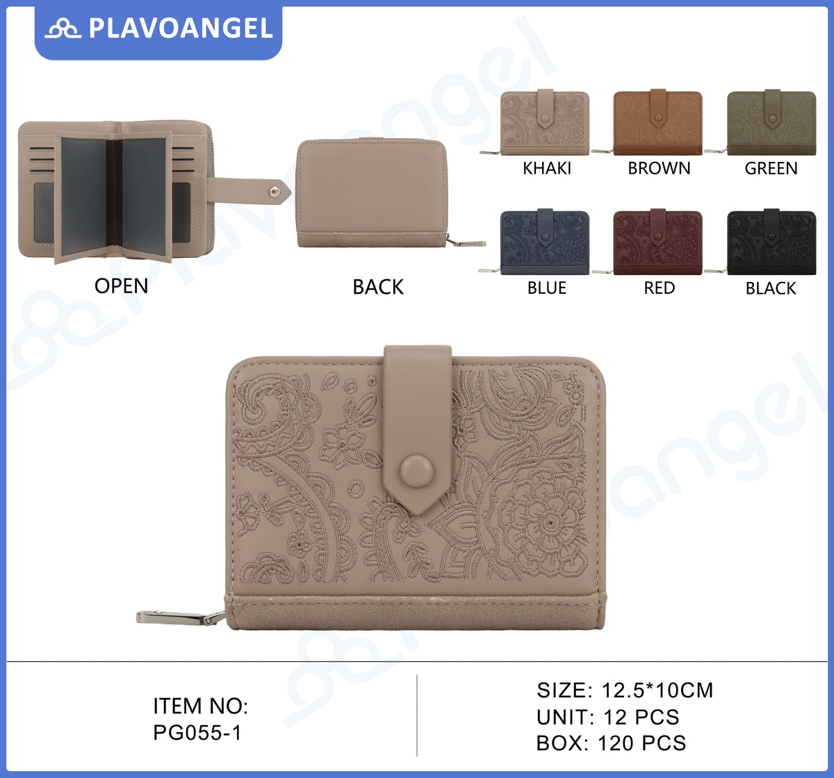 Floral Embroidered PU Leather Wallet