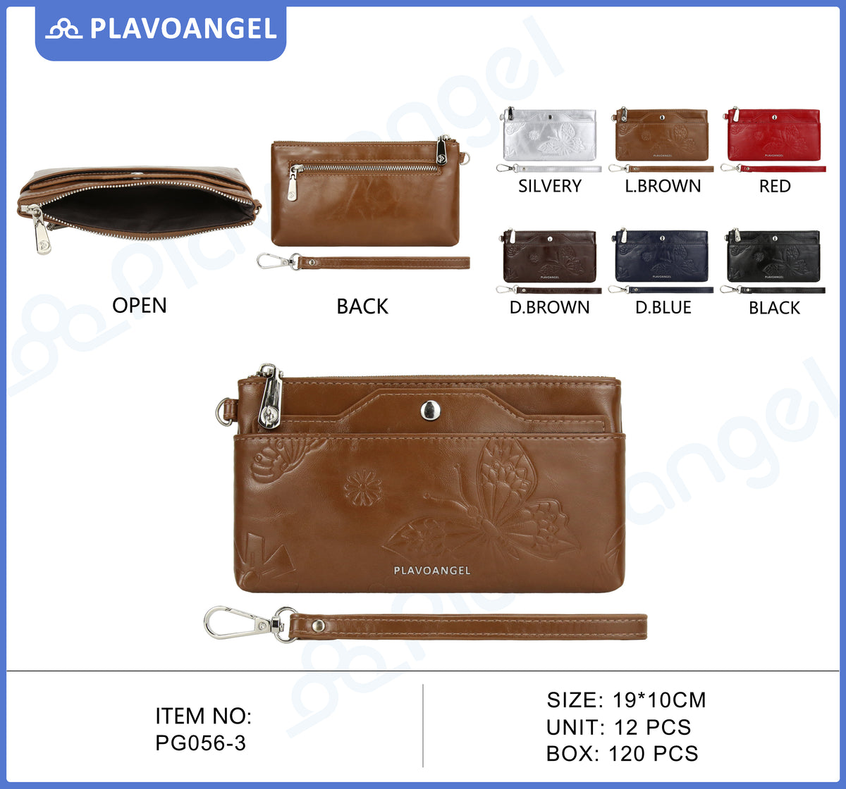 Embossed Butterfly Wristlet Wallet