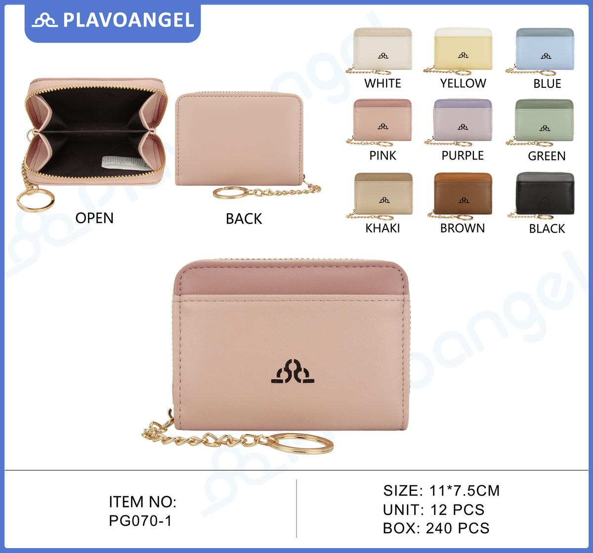 Compact Zip-Around Keychain Wallet