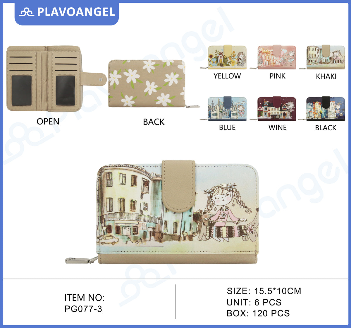 Whimsical City Girl Print Wallet