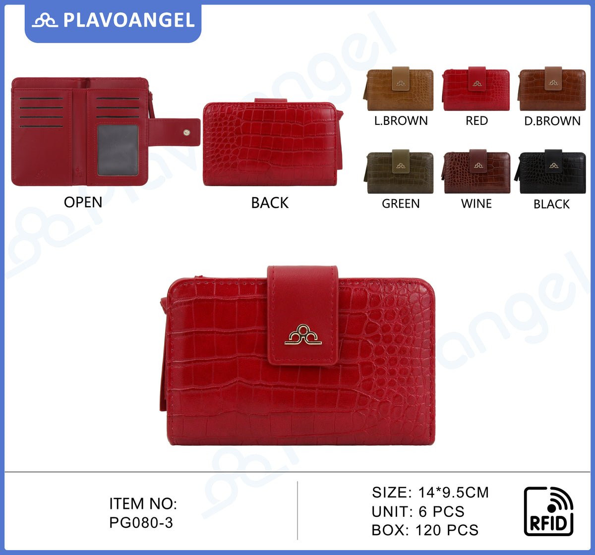 Croc-Texture RFID Ladies Wallet