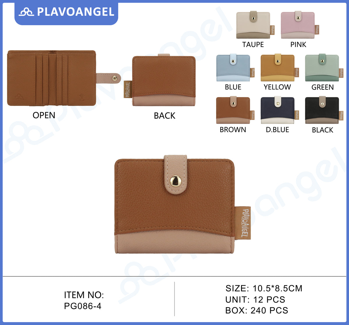 Compact Two-Tone Snap Wallet
