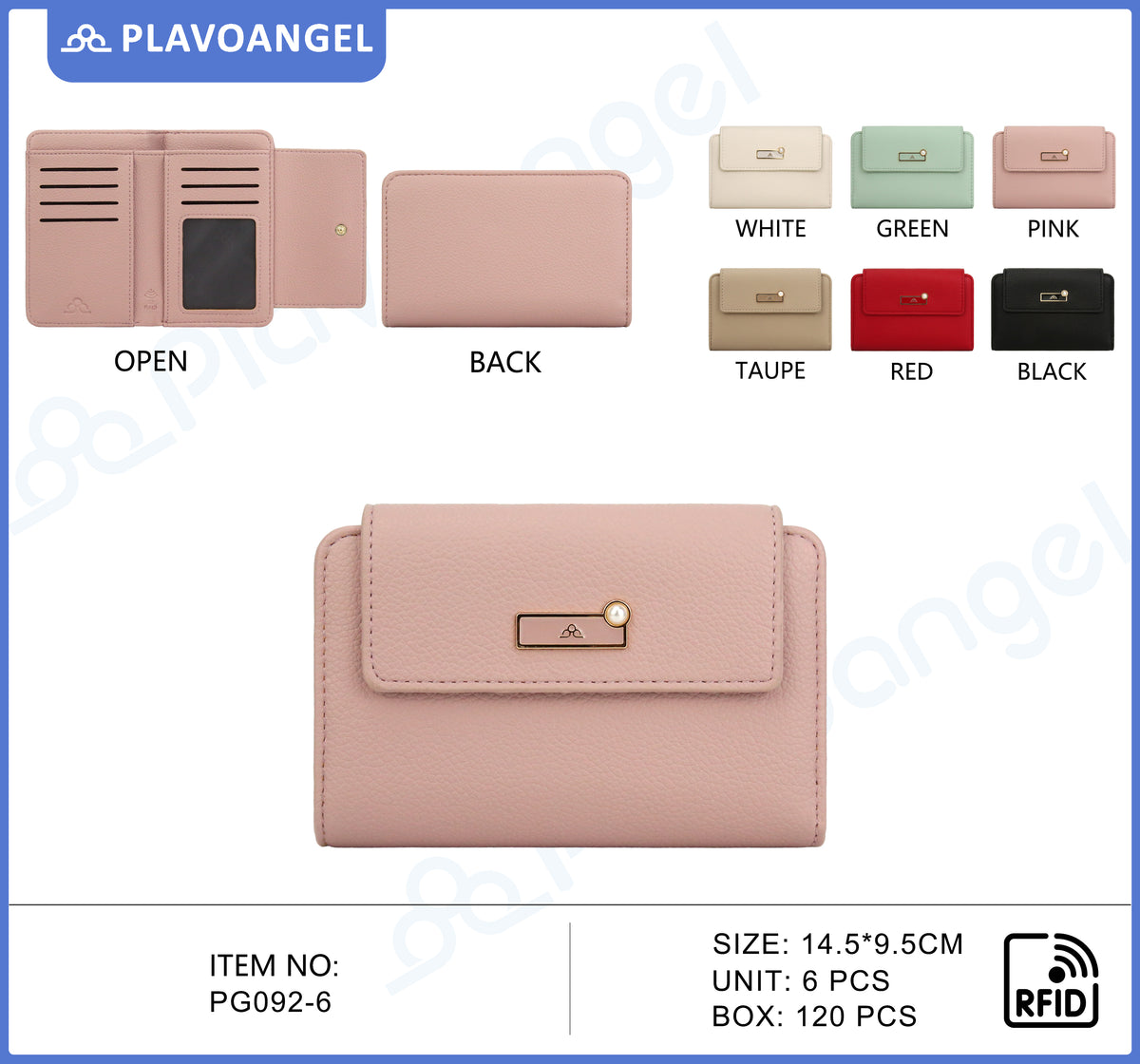Elegant Pearl Accent RFID Wallet