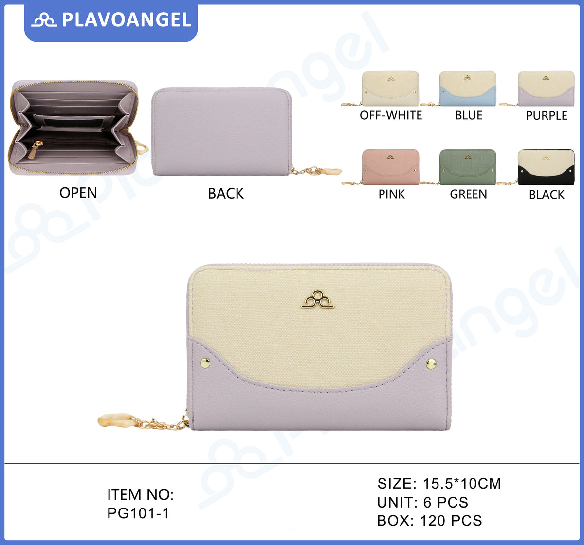 Elegant Two-Tone Zip Wallet