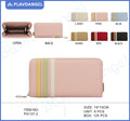 Striped Accent Zip-Around Wallet